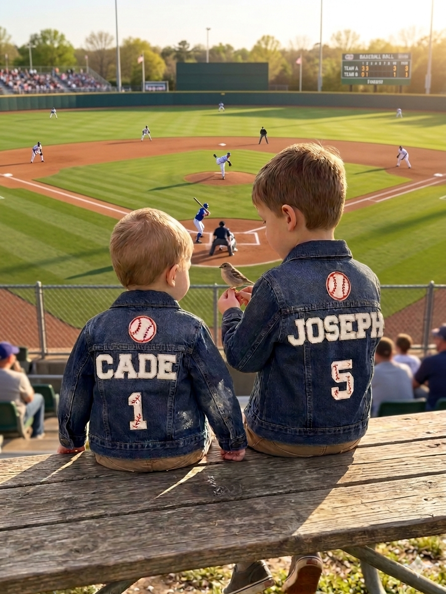 Personalized jean jacket for boys: gift for boy, Gameday outfit, 100 percent Cotton