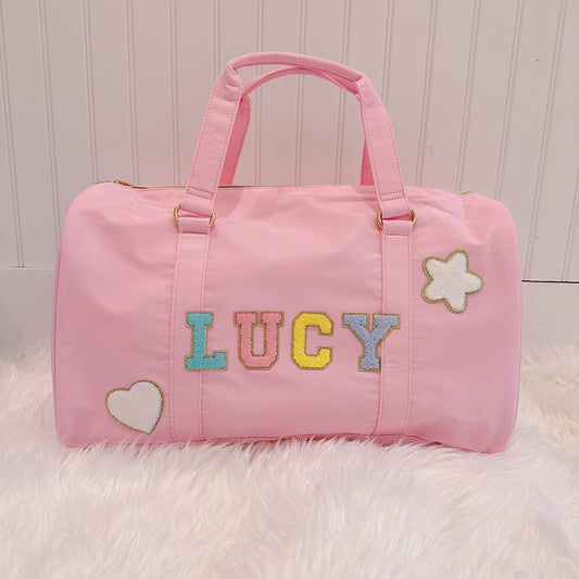 Personalized Kids Duffle Bag with Patches: Dance, Travel, Overnight Bag