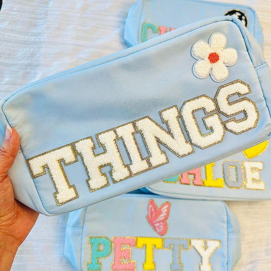 Personalized Nylon Travel Pouch: Custom Makeup Bag, Toiletry Bag