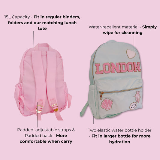 Personalized Kids Backpack: Custom Name Patches, School Bag Set