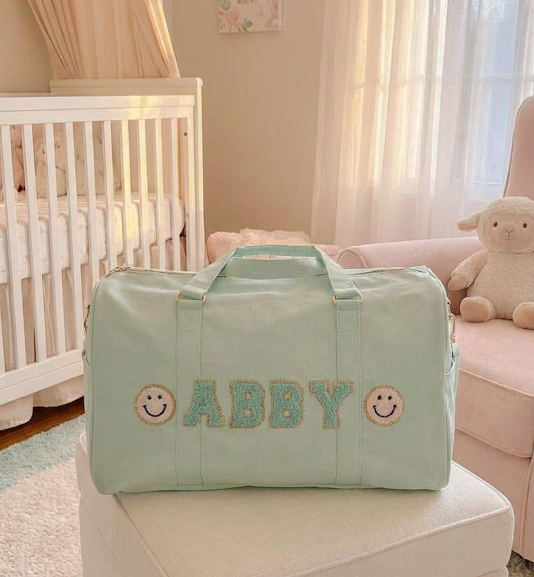 Personalized Baby Gifts - Duffle Bag with Name and Patches