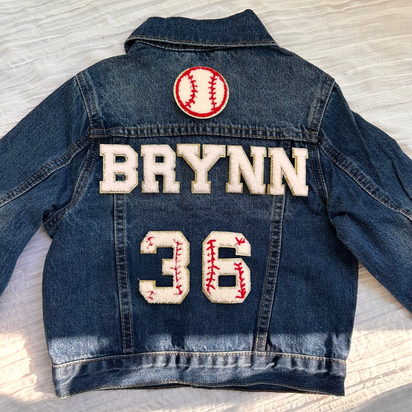 Personalized jean jacket for boys: gift for boy, Gameday outfit, 100 percent Cotton