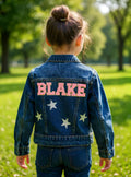 Kids Trucker Jean Jacket – Personalizable with name and decorative patches