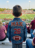 Personalized jean jacket for boys: gift for boy, Gameday outfit, 100 percent Cotton