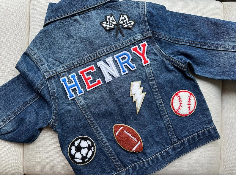 Custom name jean jacket for kids
