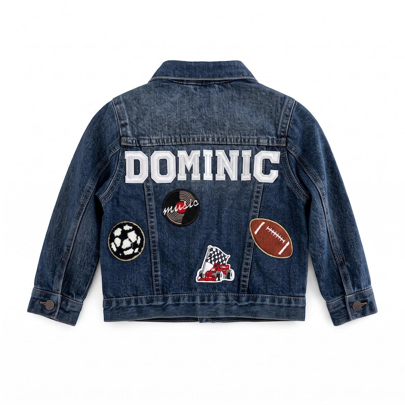 Kids denim jacket patch options