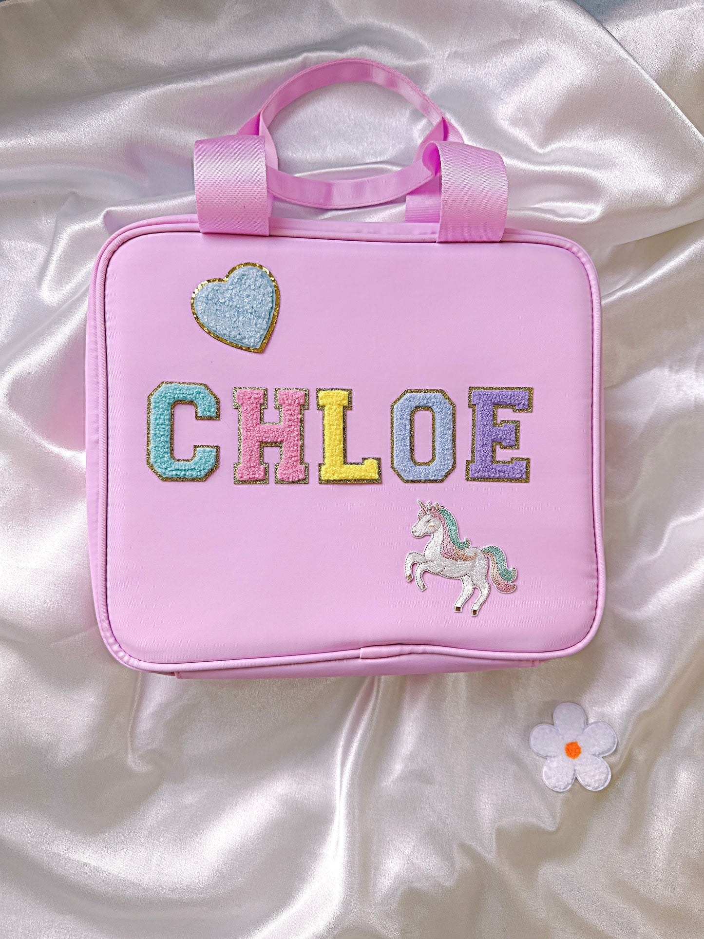 Personalized Nylon Lunch Bag: Custom Name Patches, Back to School