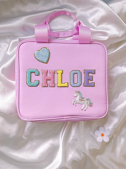 Personalized Nylon Lunch Bag: Custom Name Patches, Back to School