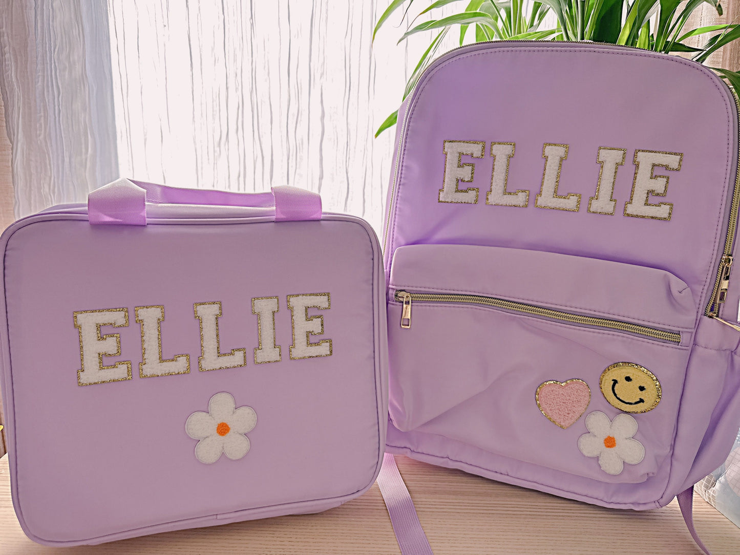 Personalized Nylon Backpack with Patches: Back to School Gift