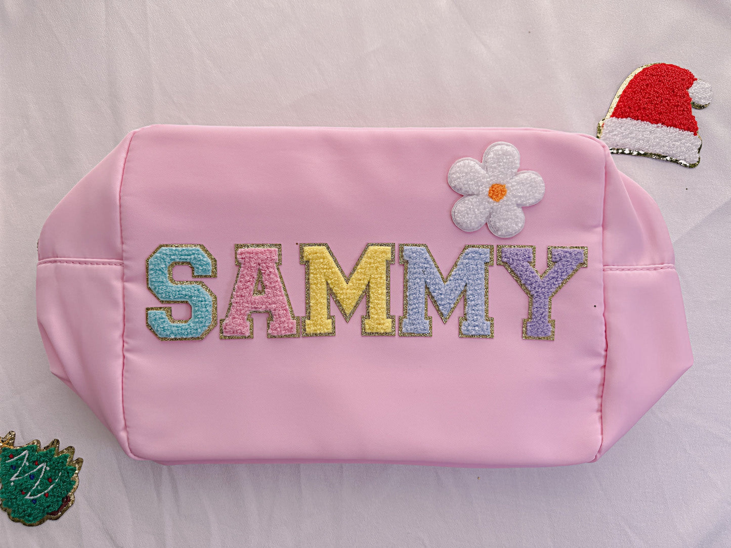 Personalized Makeup Bag: Nylon Cosmetic Pouch, Custom Name Gift