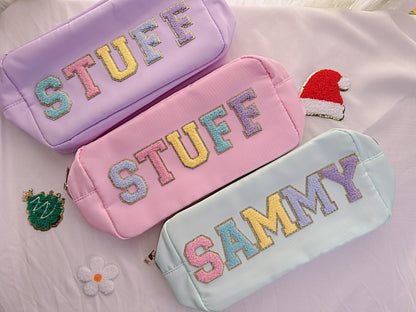 Personalized Makeup Bag: Nylon Cosmetic Pouch, Custom Name Gift