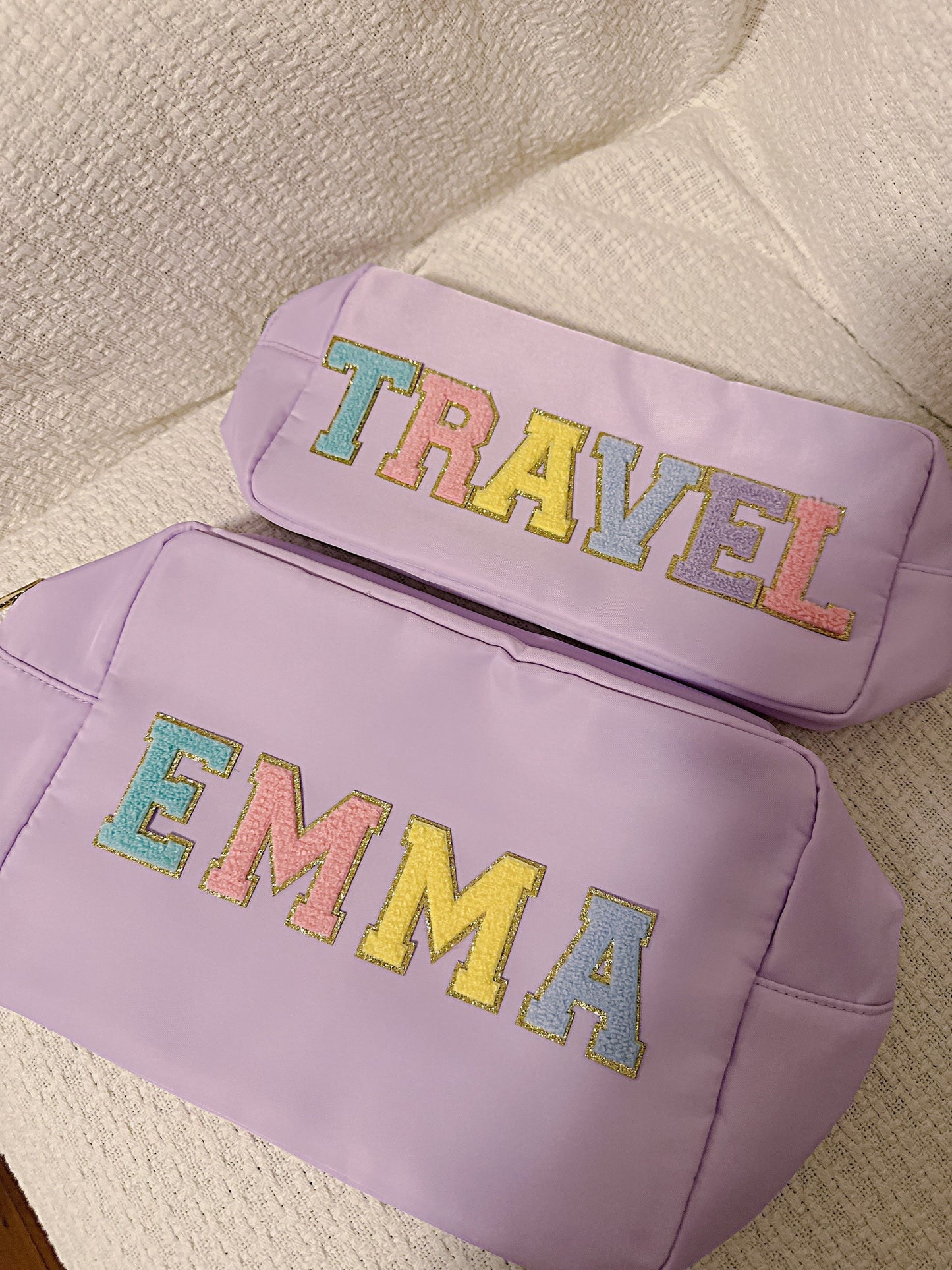 Personalized Makeup Bag: Nylon Cosmetic Pouch, Custom Name Gift