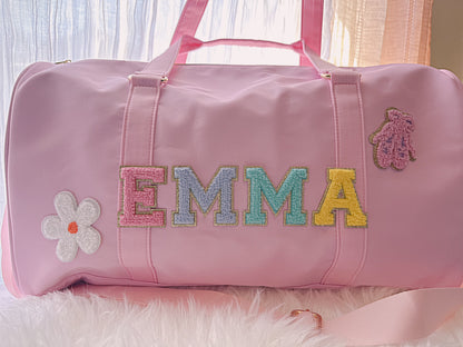 Personalized Cheerleader Duffel Bag: Custom Dance Bag with Patches