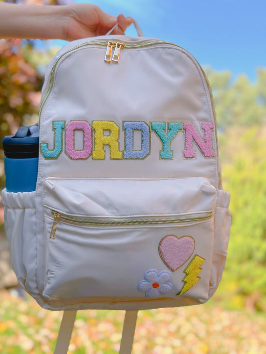 Personalized Kids Backpack: Custom Name Patches, School Bag Set