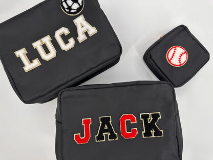 Personalized Baseball Nylon Pouch: Custom Snack Bag, Gift for Boys