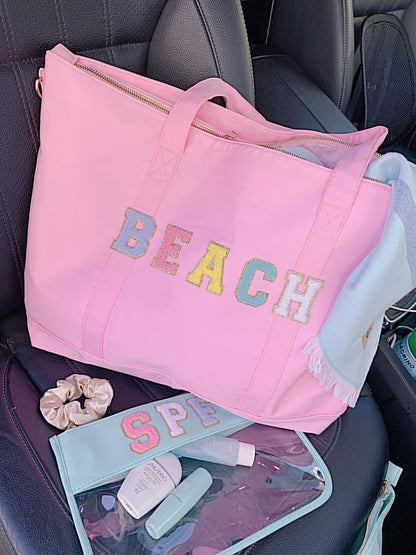 Personalized Nylon Beach Tote: Travel Weekender Bag