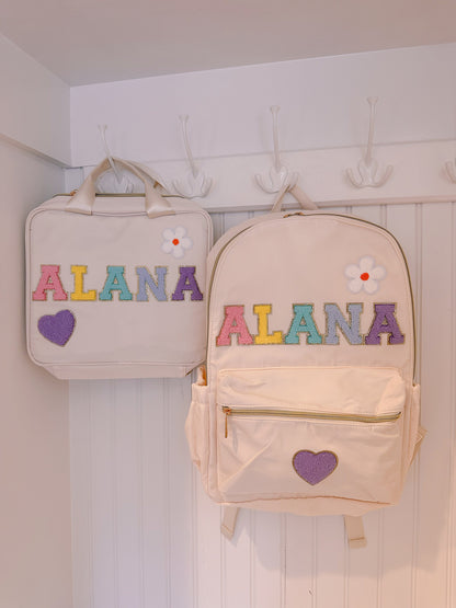 Personalized Nylon Lunch Bag: Custom Name Patches, Back to School