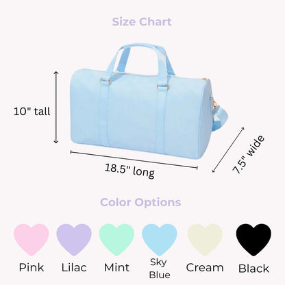 Personalized Clear Duffle Bag: Beach, Swim, Overnight Tote - 3 Piece Set