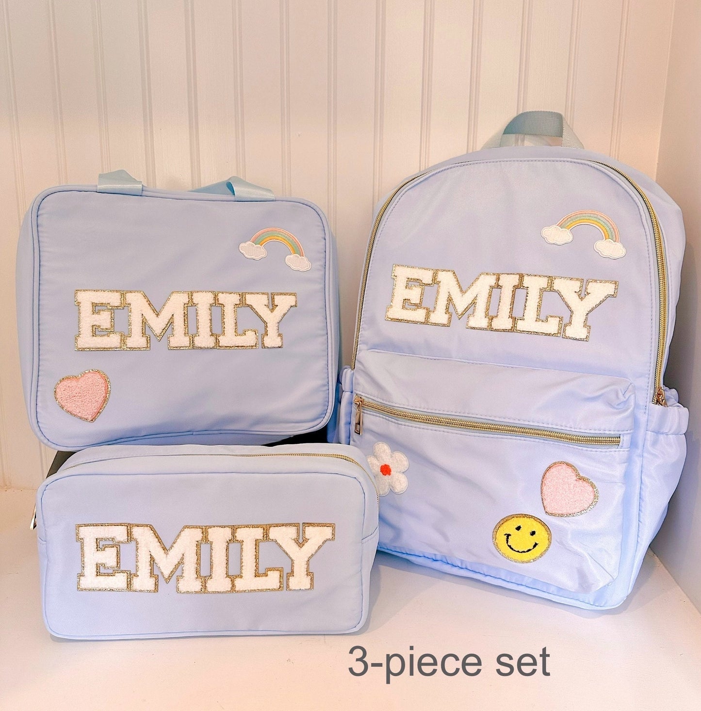 Personalized Nylon Backpack with Patches: Back to School Gift