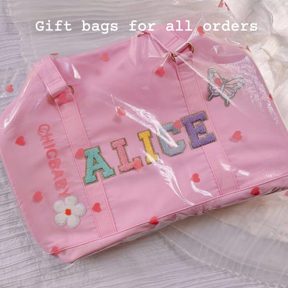 Personalized Kids Duffle Bag with Patches: Dance, Travel, Overnight Bag