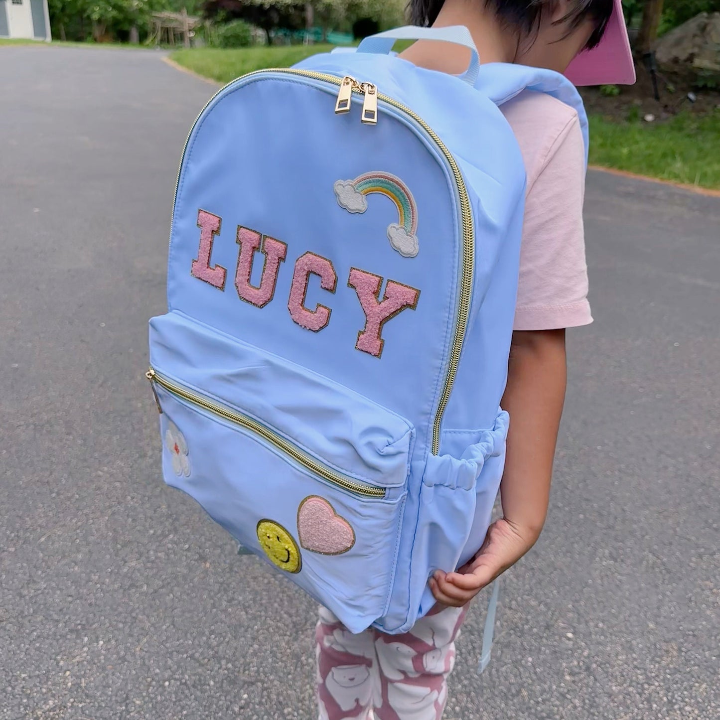 Personalized Kids Backpack: Nylon School Bookbag with Patches