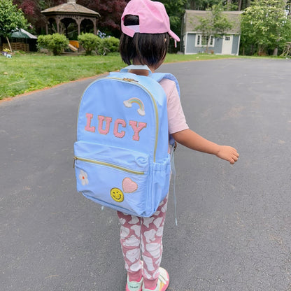 Personalized Kids Backpack: Nylon School Bookbag with Patches