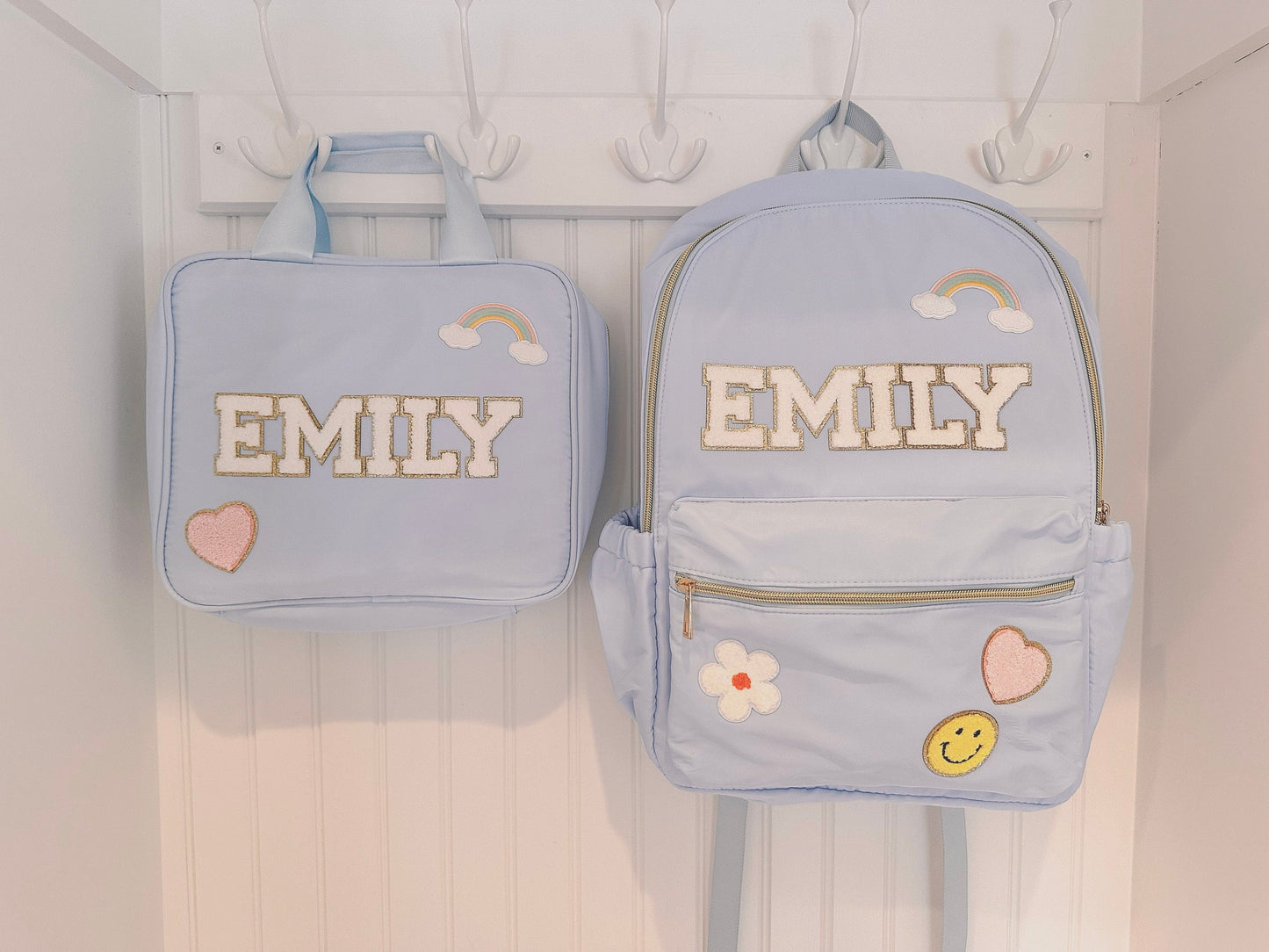 Personalized Nylon Backpack with Patches: Back to School Gift