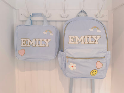 Personalized Nylon Backpack with Patches: Back to School Gift