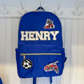 Personalized Kids Backpack Set - For Boys with Lunch Tote - Custom Name & Patches