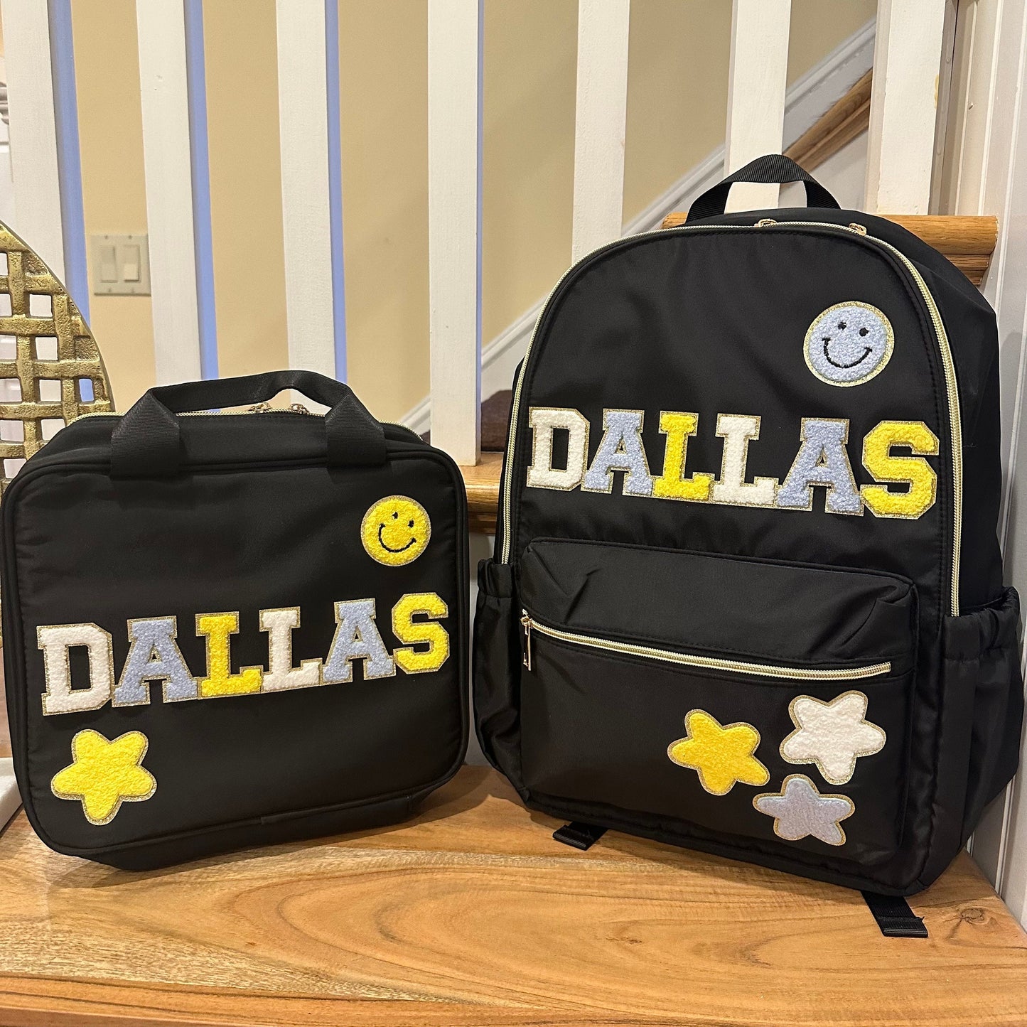 Personalized Nylon Backpack for Boys: Custom Name Patches, School Bookbag