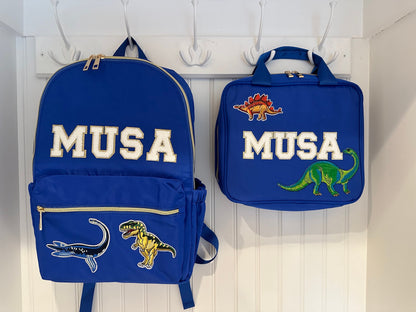 Personalized Nylon Backpack for Boys: Custom Name Patches, School Bookbag