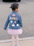 Personalized Kids Jean Jacket: Chenille Letter Patches, Christmass gift for kids