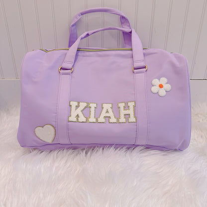 Personalized Kids Duffle Bag with Patches: Dance, Travel, Overnight Bag