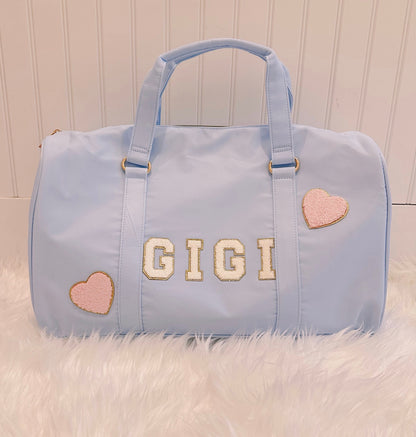 Personalized Kids Duffle Bag with Patches: Dance, Travel, Overnight Bag