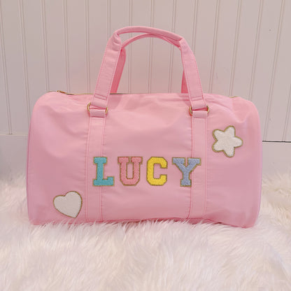 Personalized Kids Duffle Bag with Patches: Dance, Travel, Overnight Bag