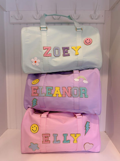 Personalized Kids Duffle Bag: Sports, Dance, Overnight Bag - Custom Patches