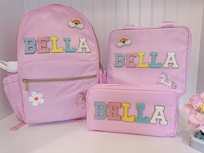 Personalized Nylon Lunch Bag: Custom Name Patches, Back to School