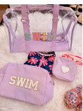 Personalized Clear Beach Duffle Bag: Waterproof Swim Tote, 3-Piece Set