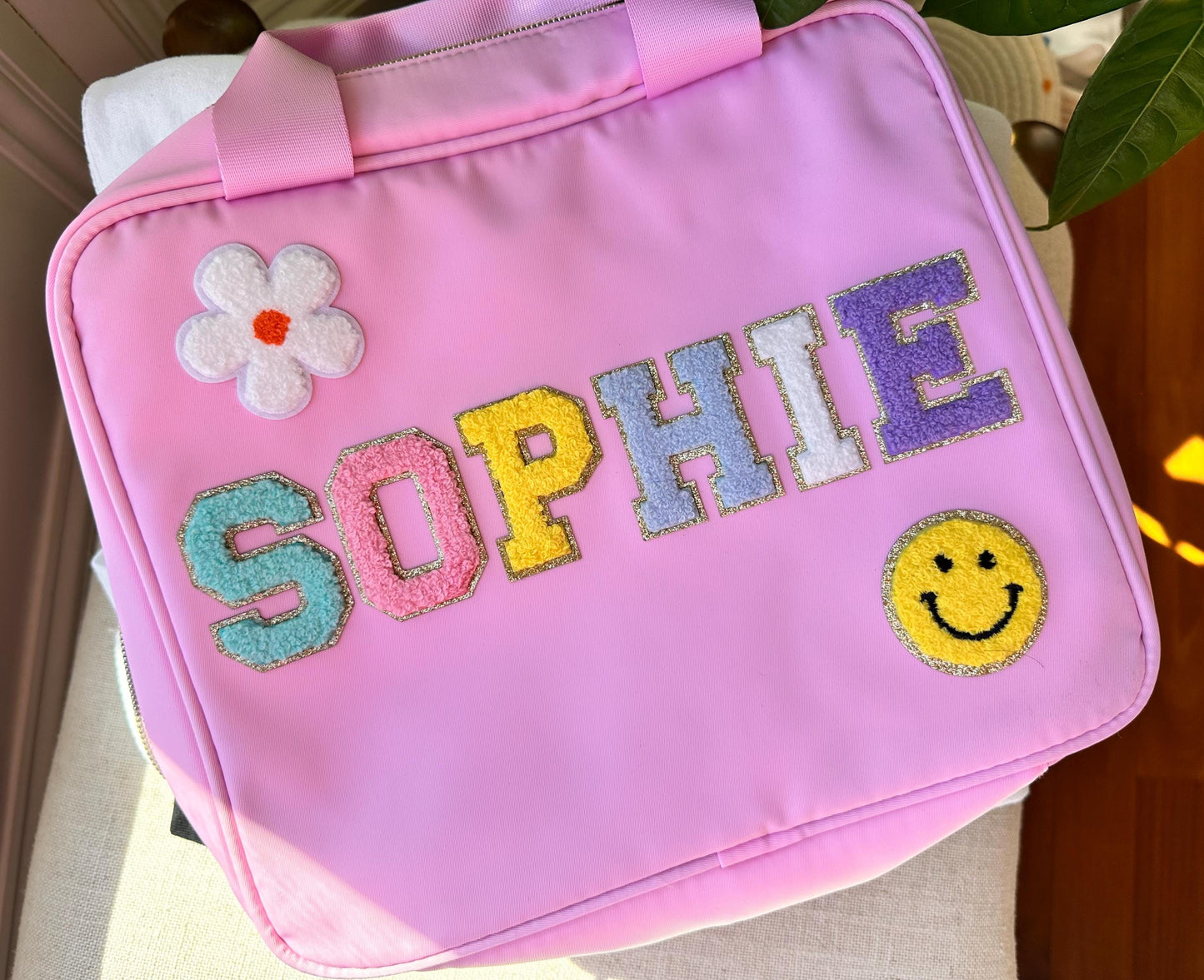 Personalized Nylon Lunch Bag: Custom Name Patches, Back to School