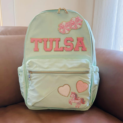 Personalized Kids Backpack: Custom Name Patches, School Bag Set