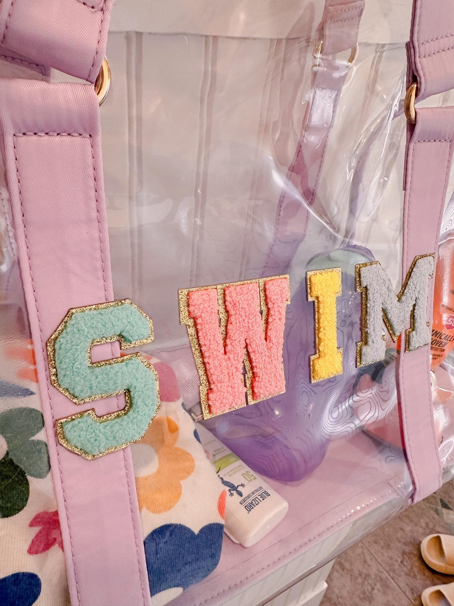 Personalized Clear Beach Duffle Bag: Waterproof Swim Tote, 3-Piece Set