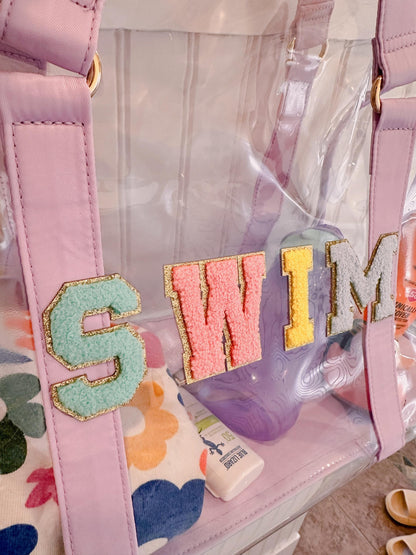 Personalized Clear Beach Duffle Bag: Waterproof Swim Tote, 3-Piece Set