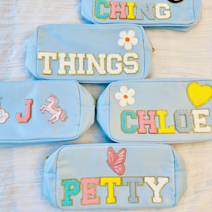 Personalized Nylon Travel Pouch: Custom Makeup Bag, Toiletry Bag