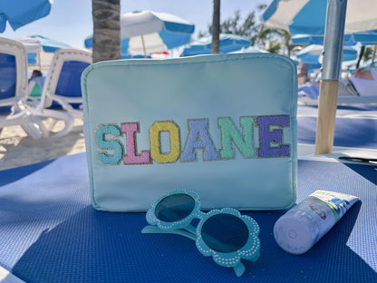 Personalized Nylon Travel Pouch: Custom Makeup Bag, Toiletry Bag