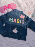 Magic jean Jacket, Kids jean jacket, toddler jean jacket, Disney trip gift, gift for girls, custom jean jacket, spring outfit