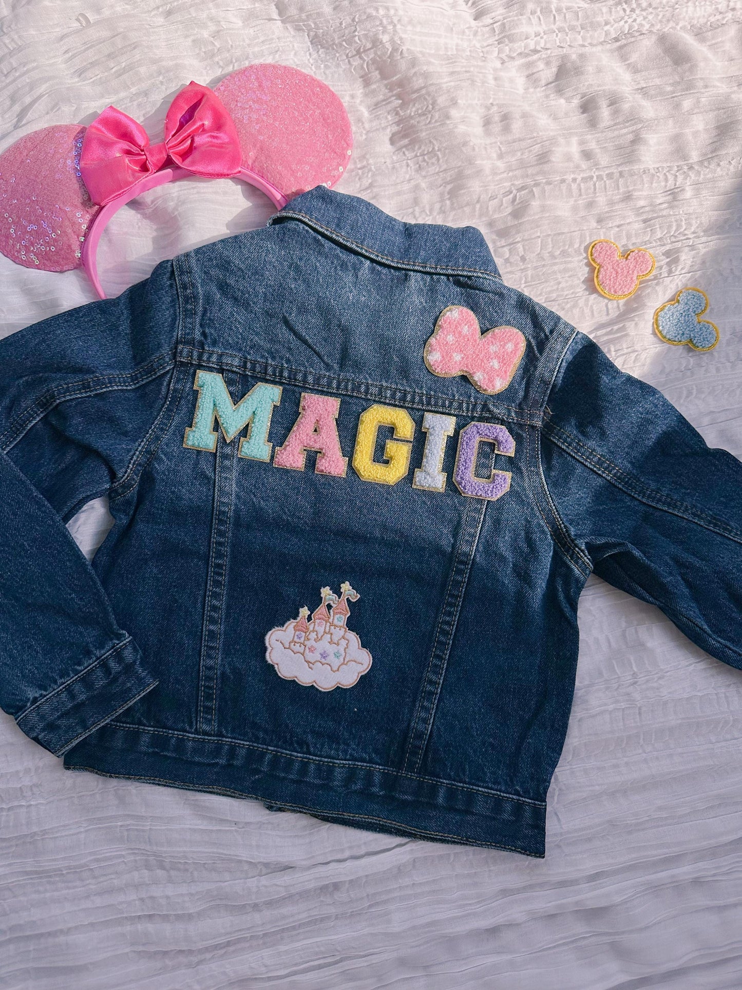 Magic jean Jacket, Kids jean jacket, toddler jean jacket, Disney trip gift, gift for girls, custom jean jacket, spring outfit