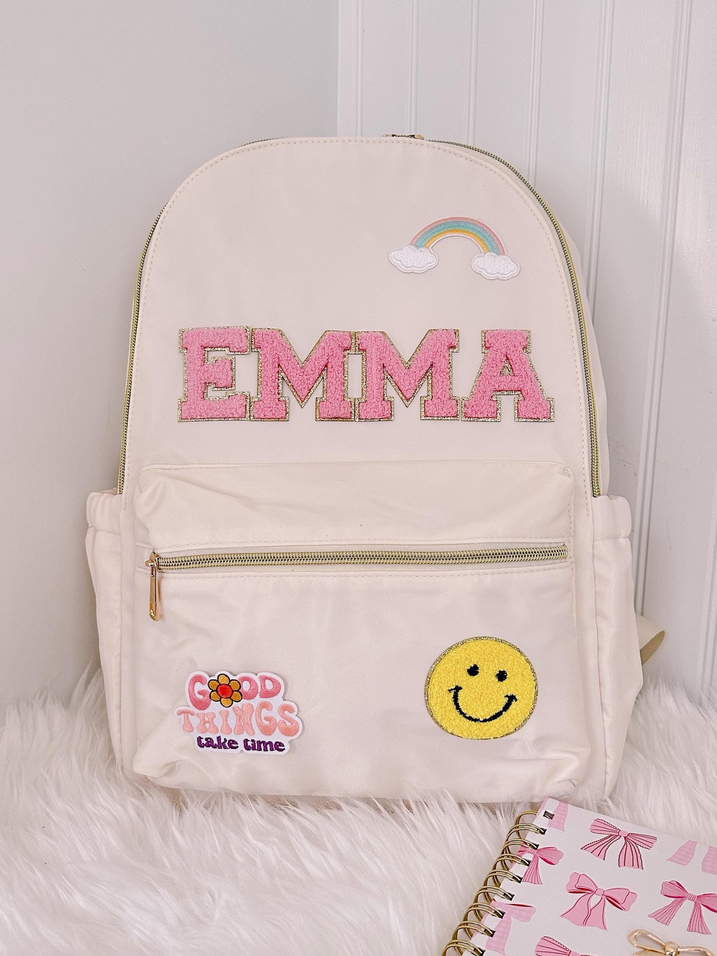 Personalized Kids Backpack: Nylon School Bag with Lunch Tote
