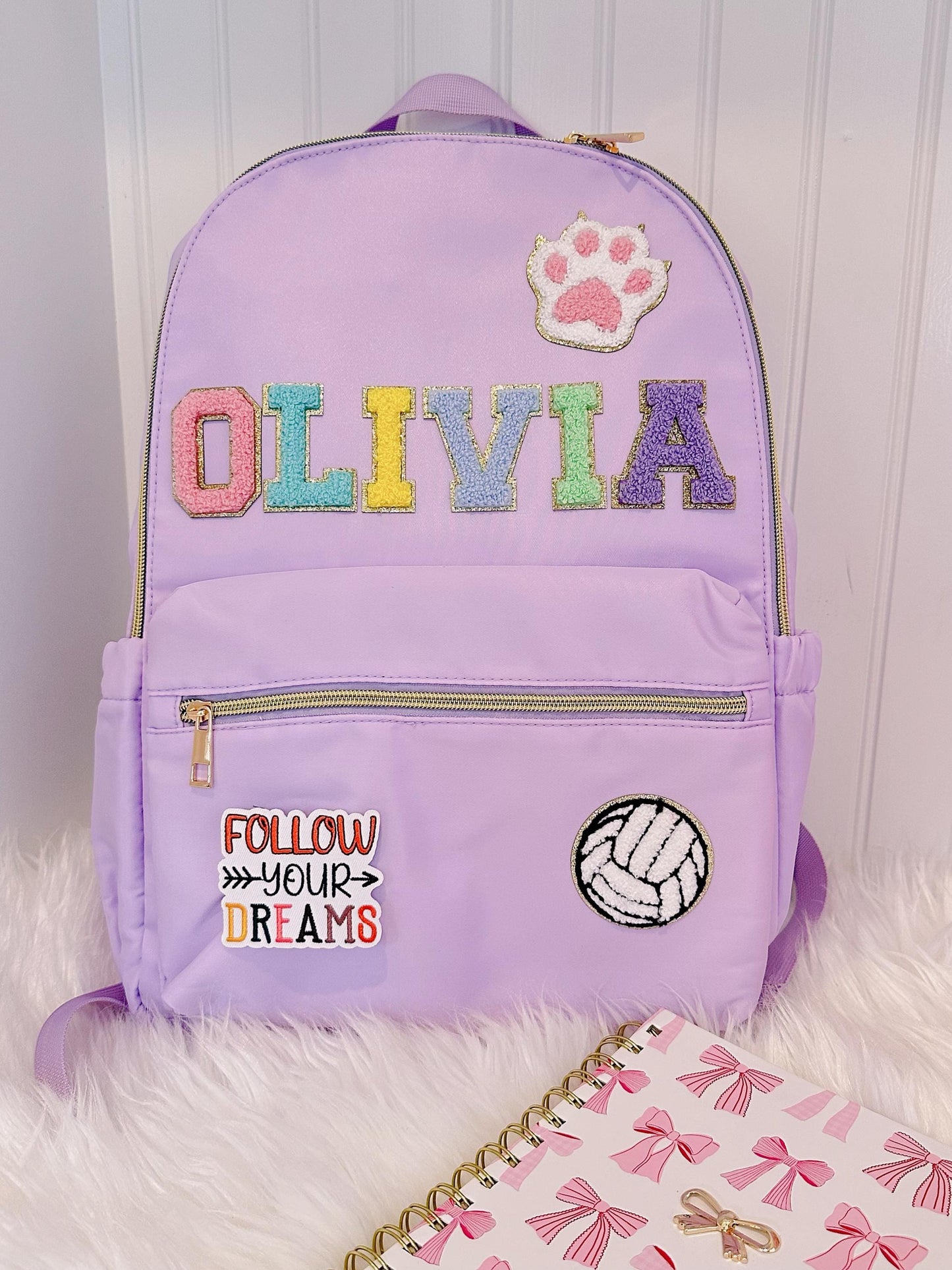 Personalized Kids Backpack: Nylon School Bag with Lunch Tote
