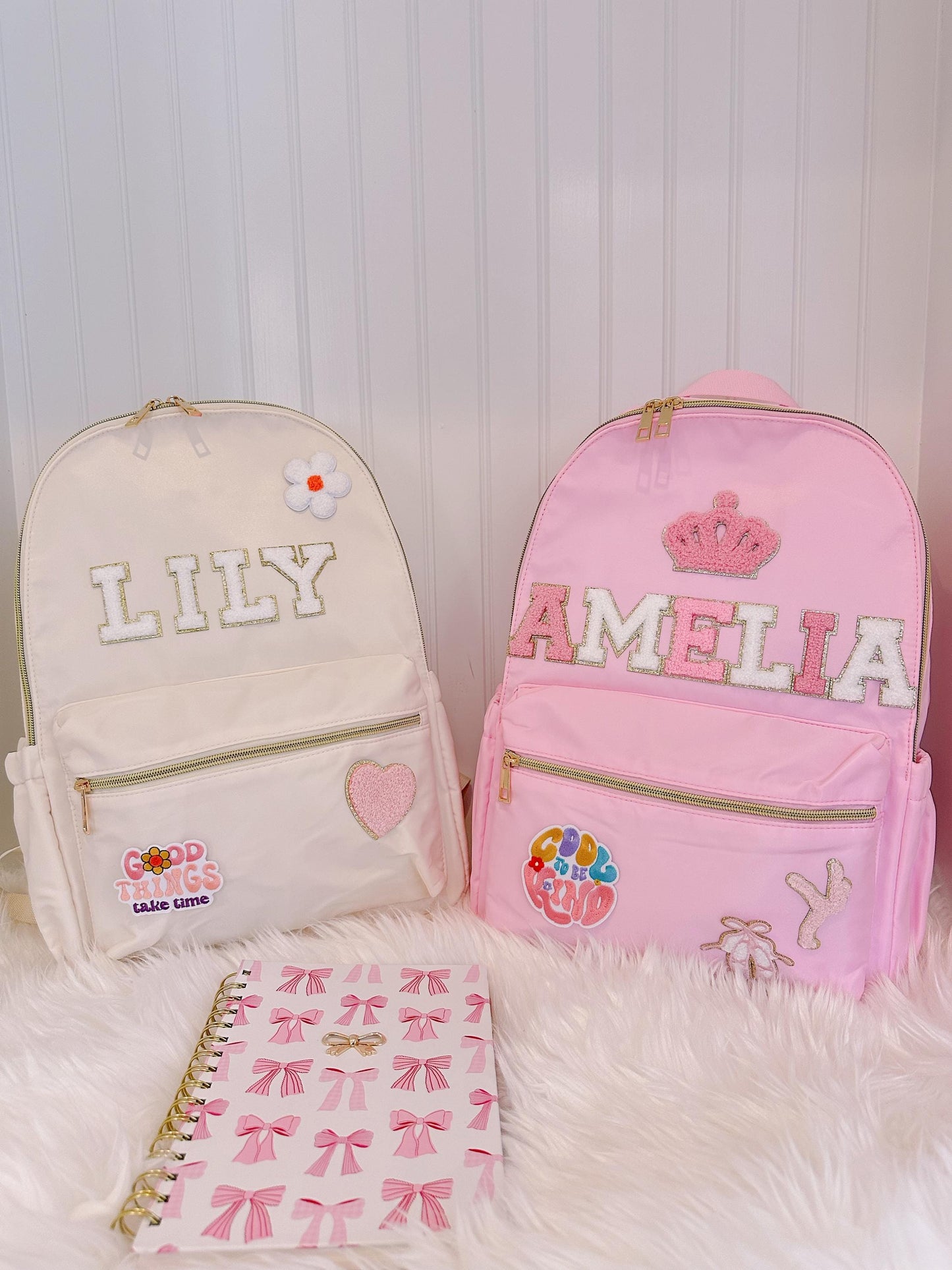 Personalized Kids Backpack: Nylon School Bag with Lunch Tote