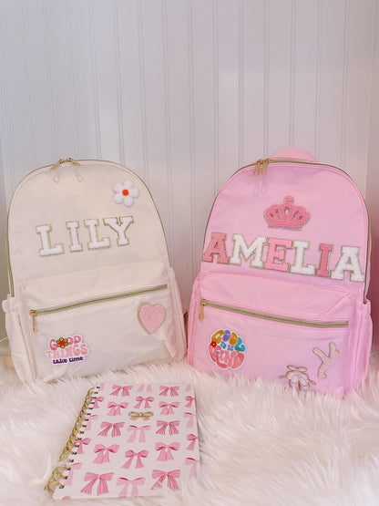 Personalized Kids Backpack: Nylon School Bag with Lunch Tote
